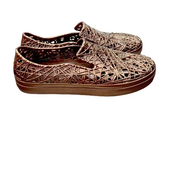 Melissa x Campana Rose Gold Jelly Slip On Sneakers Women Size 9 NWOB - Picture 1 of 9